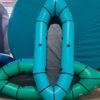iPoolGo inflatable boat with aluminum bottom for fishing and recreation