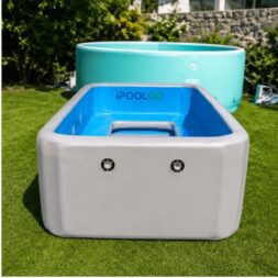 iPoolGo Inflatable Rectangular Hot Tub for outdoor backyard relaxation